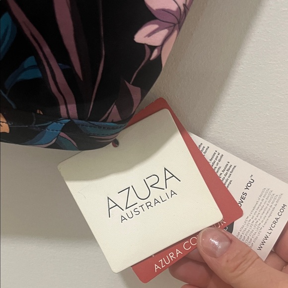 Azura Floral Bikini Top - Black and Pink - Picture 3 of 6